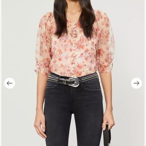 The Kooples Silk sheer floral shirt